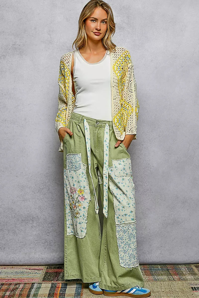 POL Open Front Crochet Cardigan with Granny Square Pattern - Trendsi - Flyclothing LLC