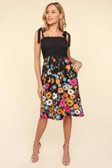 Haptics Smocked Cami Floral Dress - Trendsi
