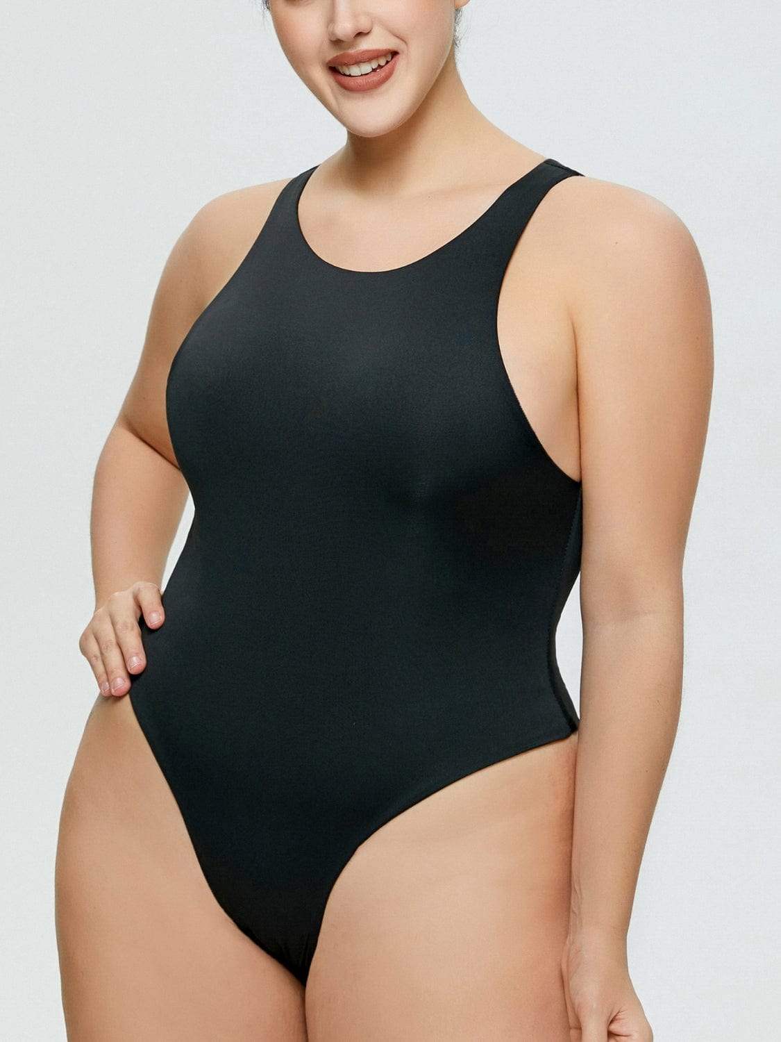 Full Size Round Neck Wide Strap Bodysuit - Trendsi - Flyclothing LLC