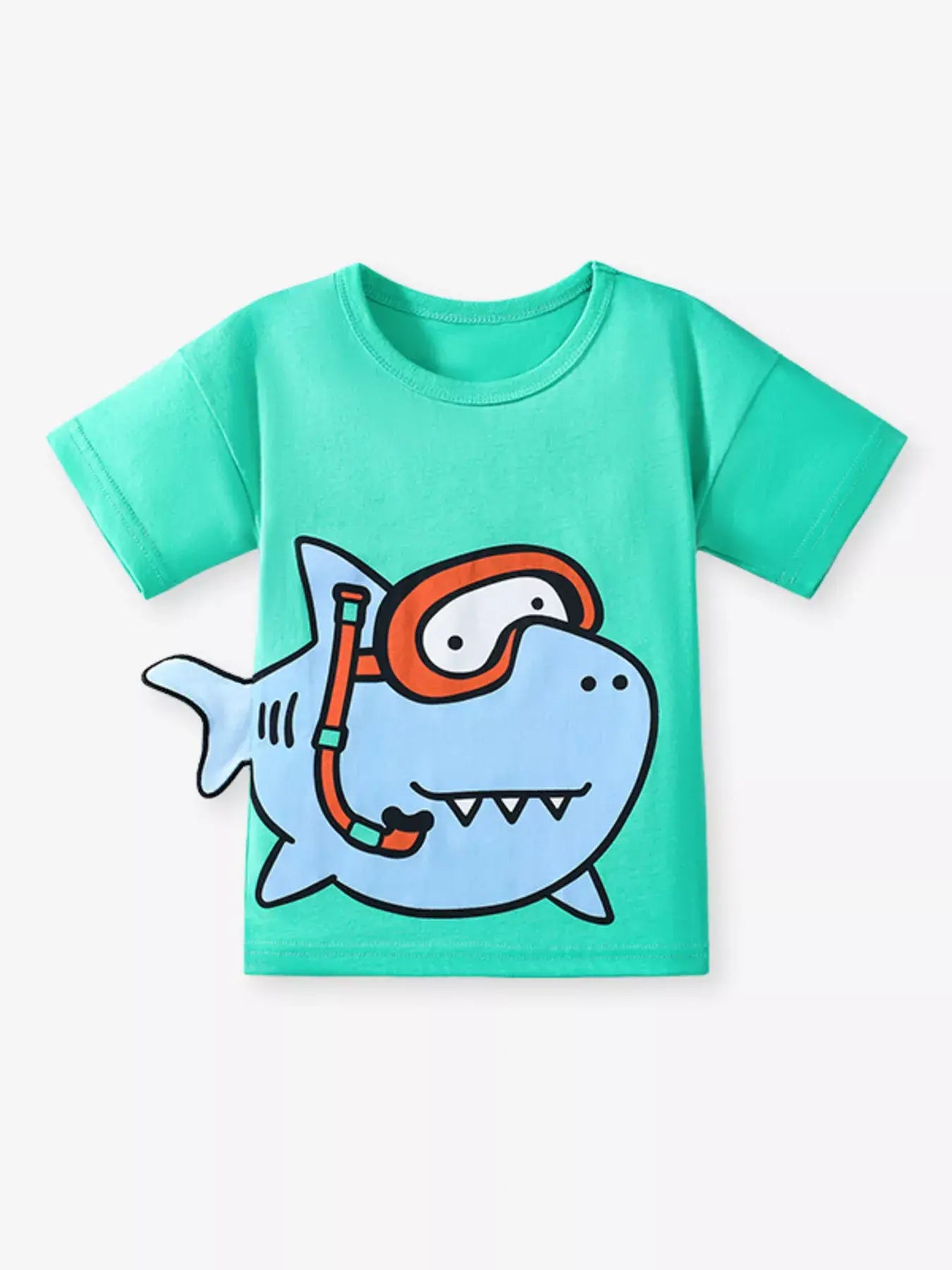 Children's Cartoon Shark Short Sleeve T-Shirt - Trendsi - Flyclothing LLC