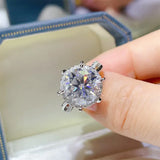 5 Carat Round Cut Moissanite Engagement Ring - Trendsi - Flyclothing LLC