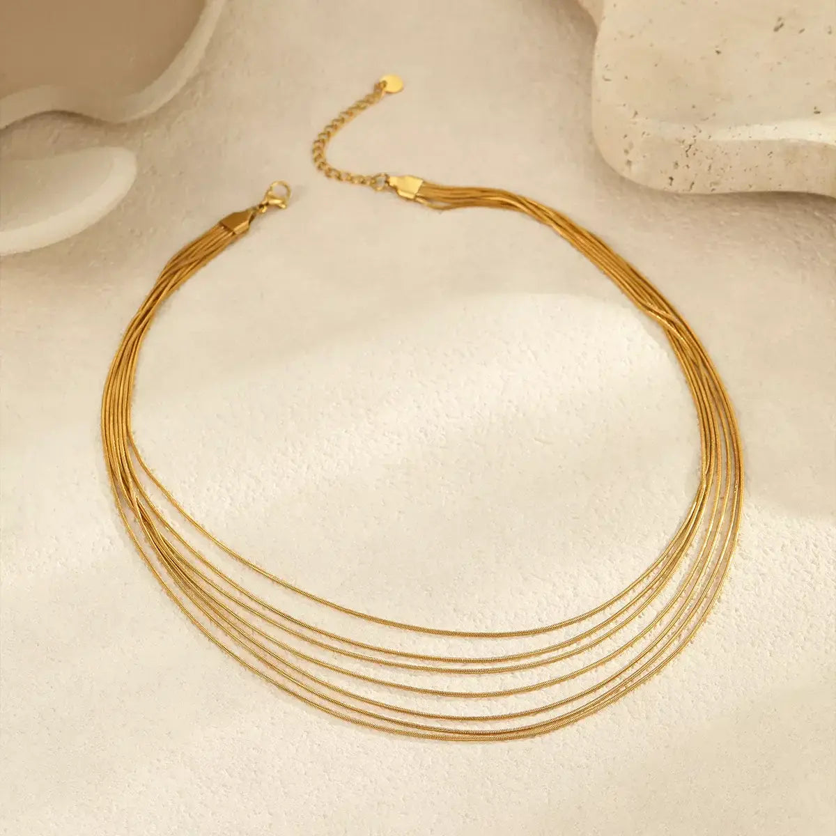Stainless Steel Multi-Layered Necklace - Trendsi - Flyclothing LLC