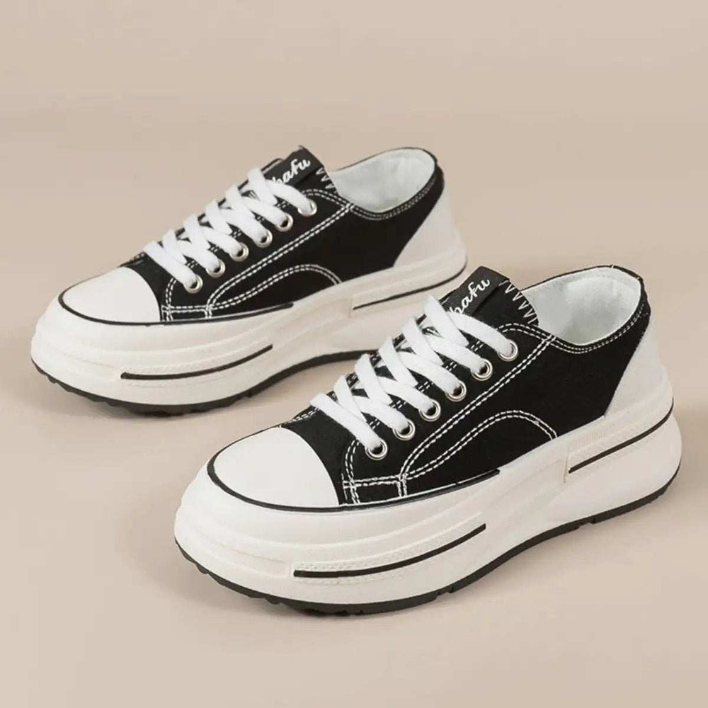 Tied Round Toe Platform Sneakers - Trendsi - Flyclothing LLC
