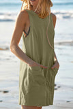 Lovelet Round Neck Sleeveless Romper with Pockets - Trendsi - Flyclothing LLC