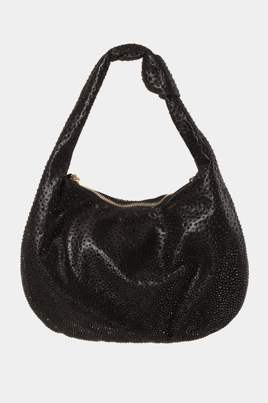 Fame Rhinestone Studded Handbag - Trendsi