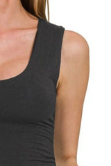 Zenana Double Layered Cropped Tank Top - Trendsi - Flyclothing LLC