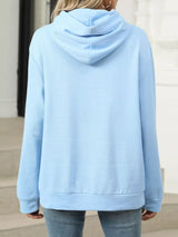 Kangaroo Pocket Long Sleeve Hoodie - Trendsi - Flyclothing LLC