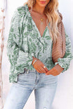Floral Tie Neck Flounce Sleeve Blouse - Trendsi - Flyclothing LLC