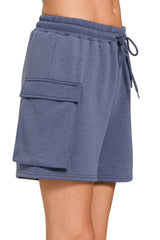 Zenana Scuba Thigh Pocket Shorts - Trendsi - Flyclothing LLC