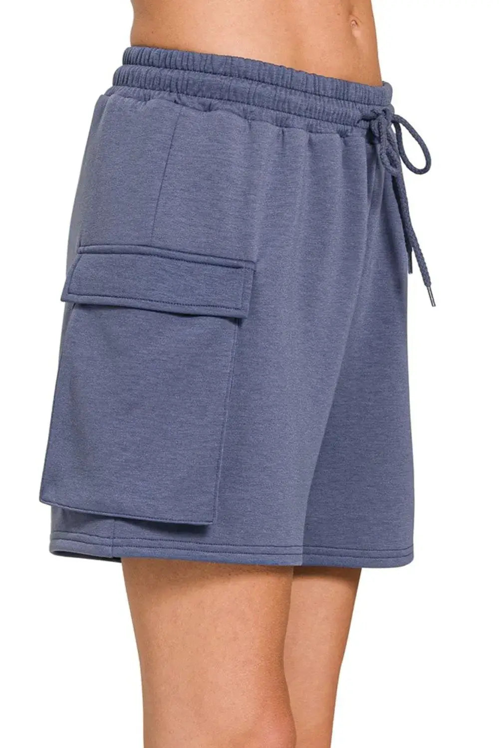 Zenana Scuba Thigh Pocket Shorts - Trendsi - Flyclothing LLC