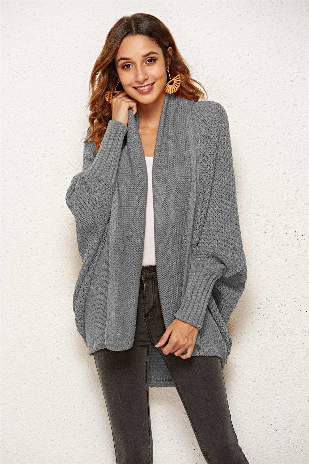 Angel Wings Open Front Batwing Sleeve Cardigan - Trendsi - Flyclothing LLC