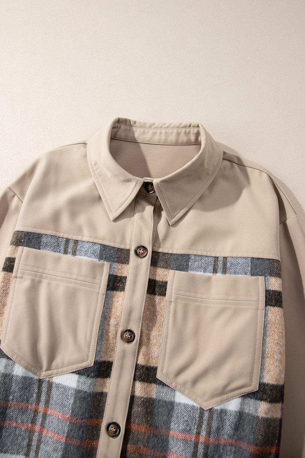 Pocketed Plaid Long Sleeve Mini Shirt Dress - Trendsi - Flyclothing LLC