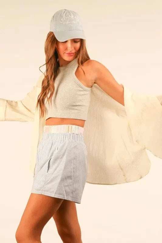 VERY J Dolman Sleeve Button Down Gauze Shirt - Trendsi - Flyclothing LLC