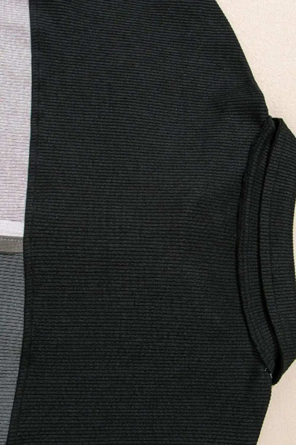 Color Block Collared Neck Long Sleeve Sweatshirt - Trendsi - Flyclothing LLC