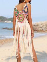 Fringe Spaghetti Strap Cover-Up - Trendsi - Flyclothing LLC