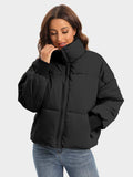 Zip Up Turtleneck Long Sleeve Winter Coat - Trendsi - Flyclothing LLC