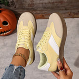 Round Toe Lace Up Sneakers - Trendsi - Flyclothing LLC