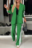 Full Size Contrast Lapel Collar Top and Pants Set - Trendsi - Flyclothing LLC