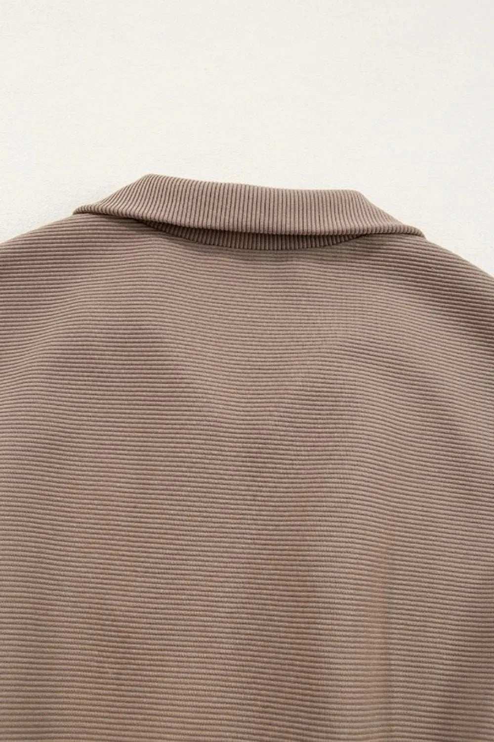 Textured Short Sleeve Half Zip Drawstring Waist Romper - Trendsi - Flyclothing LLC