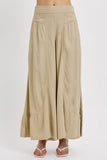 RISEN Shirring Detail Wide Leg Pants - Trendsi