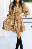 Tiered Leopard Print Mini Dress - Trendsi - Flyclothing LLC