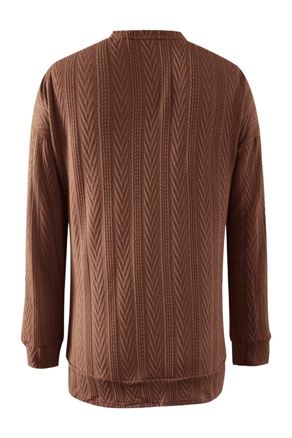 Full Size Textured Open Front Long Sleeve Cardigan - Trendsi - Flyclothing LLC
