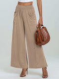 Pocketed Elastic Waist Wide Leg Pants - Trendsi - Flyclothing LLC