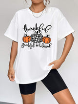 Round Neck Short Sleeve Fall Season Graphic T-Shirt - Trendsi - Flyclothing LLC