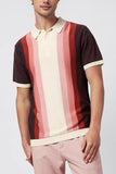 Men's Plus Size Contrast Striped Short Sleeve Polo - Trendsi