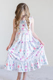 Pastel Wildflowers Ruffle Maxi Dress - Mila & Rose ®