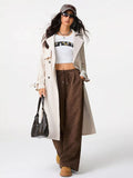 Casual Corduroy Wide Leg Pants - Trendsi - Flyclothing LLC