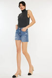 Kancan Distressed High Waist Denim Shorts - Trendsi