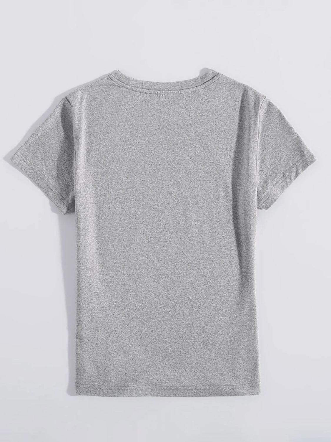 Graphic Round Neck Short Sleeve T-Shirt - Trendsi - Flyclothing LLC