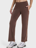 Pocketed High Waist Active Pants - Trendsi - Flyclothing LLC