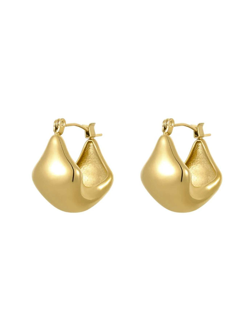 18K Gold-Plated Stainless Steel Geometric Earrings - Trendsi - Flyclothing LLC