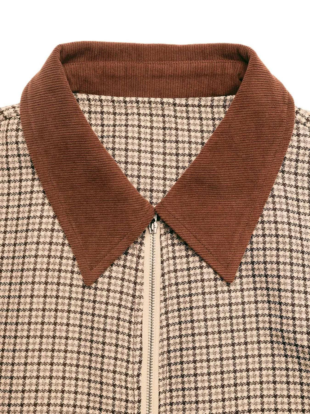 Plaid Zip Up Long Sleeve Jacket - Trendsi - Flyclothing LLC