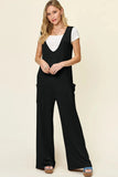 Double Take Full Size Sleeveless Wide Leg Jumpsuit with Pockets - Trendsi
