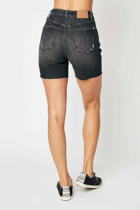 Judy Blue Full Size High Waist Tummy Control Denim Shorts - Trendsi - Flyclothing LLC