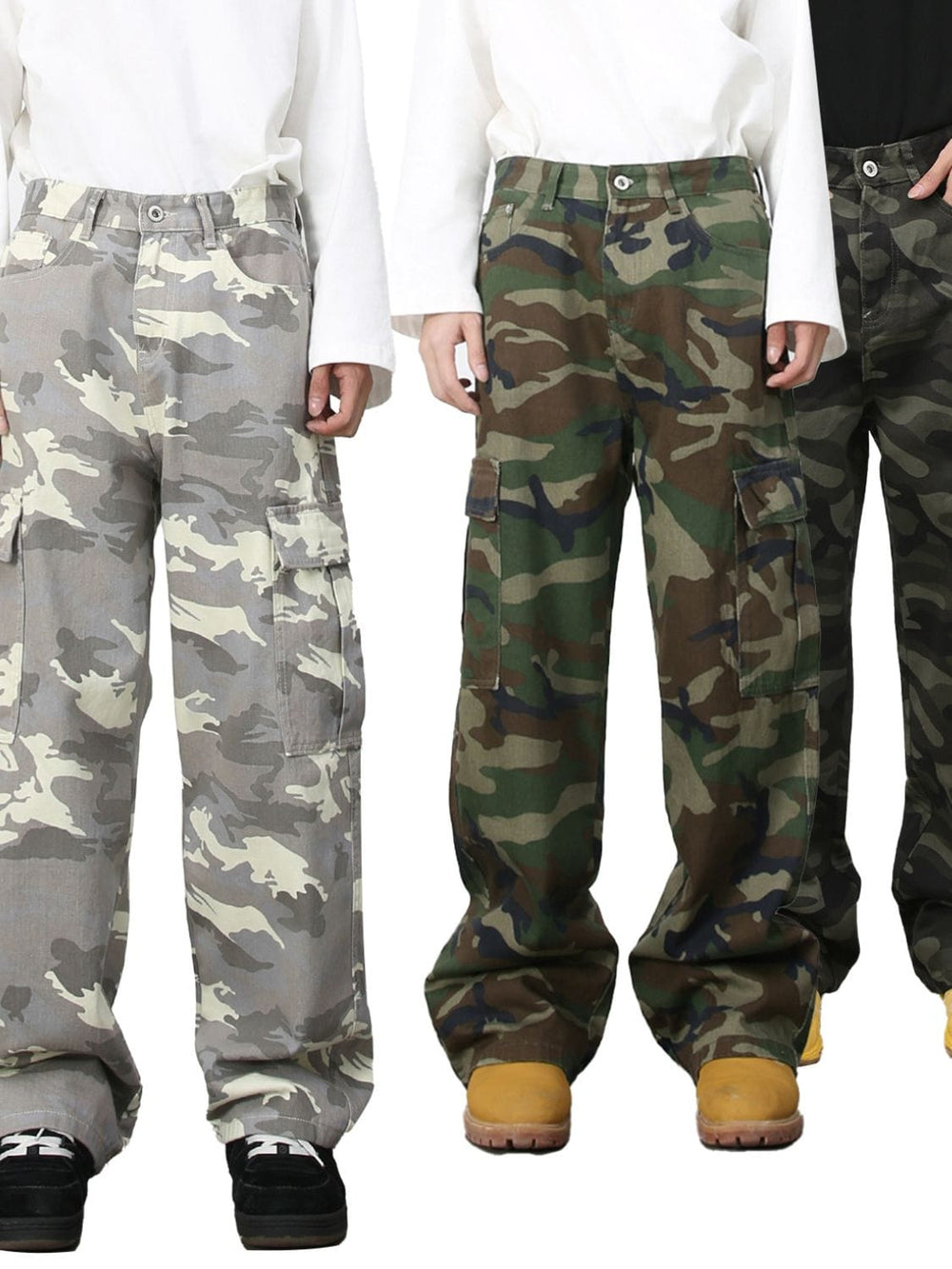 Men's Camouflage Jeans with Pockets - Trendsi