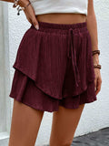 Tied Layered High Waist Shorts - Trendsi - Flyclothing LLC