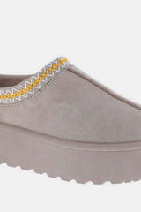 Weeboo Platform Embroidered Trim Slip-On Boots - Trendsi - Flyclothing LLC