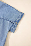 Button Down Short Sleeve Denim Dress - Trendsi - Flyclothing LLC