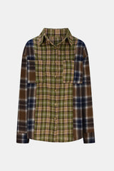Plaid Collared Neck Button Up Long Sleeve Shirt - Trendsi
