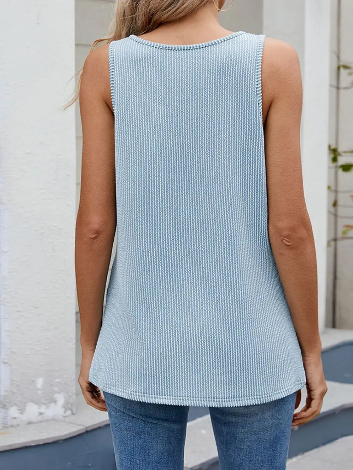 O-Ring Cutout Ribbed Knit Tank Top - Trendsi - Flyclothing LLC