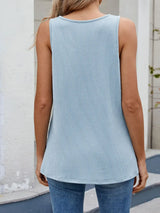 O-Ring Cutout Ribbed Knit Tank Top - Trendsi - Flyclothing LLC