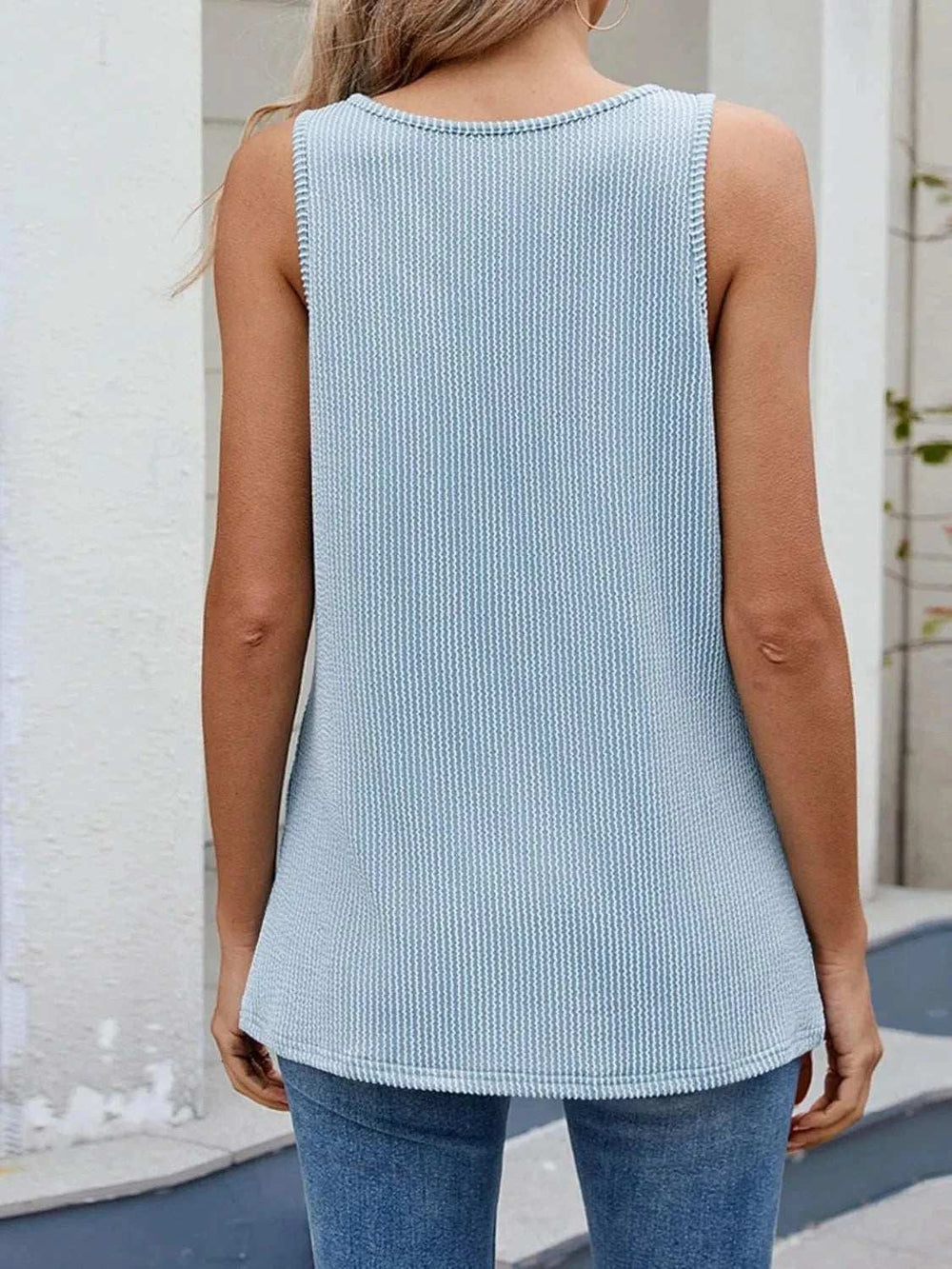 O-Ring Cutout Ribbed Knit Tank Top - Trendsi - Flyclothing LLC