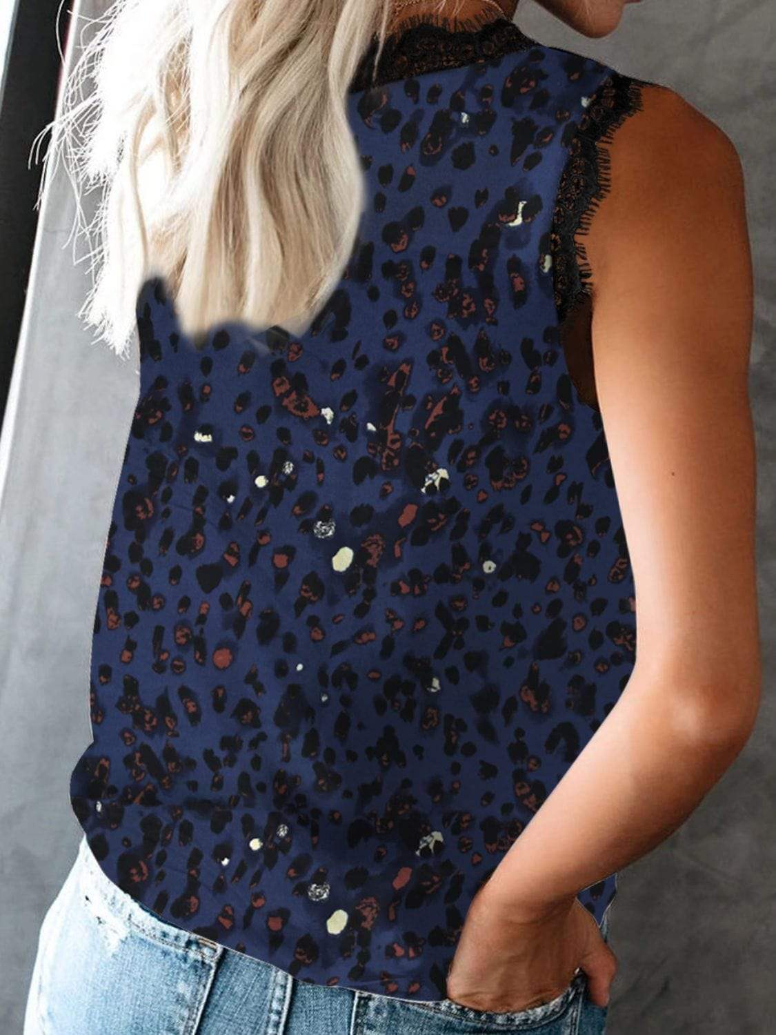 Lace Detail V-Neck Tank - Trendsi - Flyclothing LLC