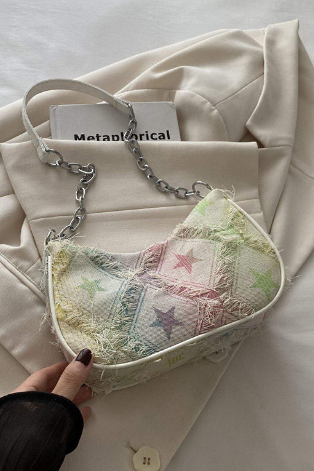 Fringe Star Print Shoulder Bag - Trendsi - Flyclothing LLC