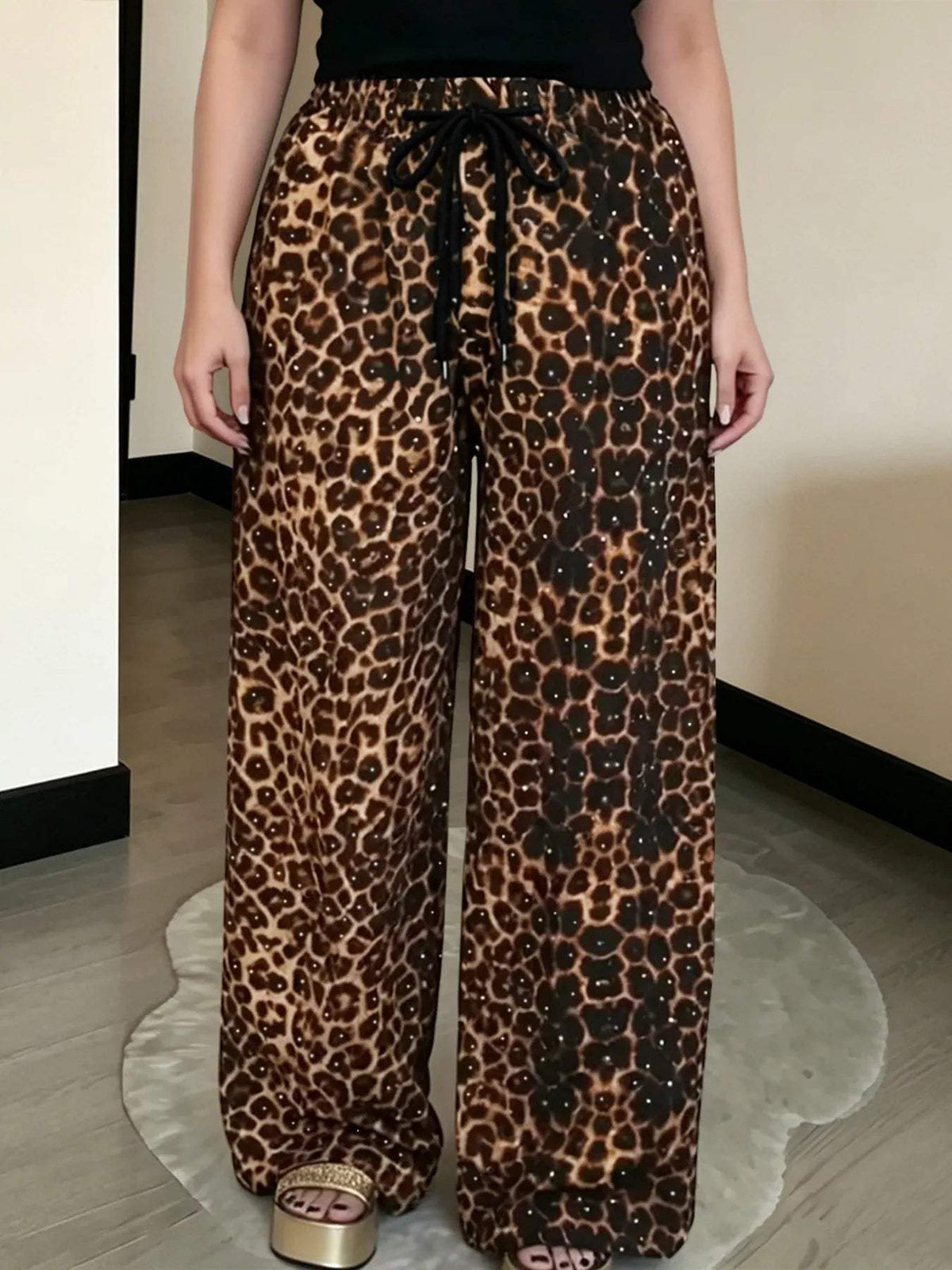 Drawstring Wide-Leg Pants - Trendsi - Flyclothing LLC