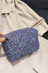 Floral Quilted Clutch with Plaid Lining - Trendsi